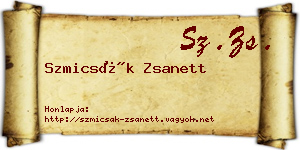 Szmicsák Zsanett névjegykártya