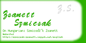 zsanett szmicsak business card